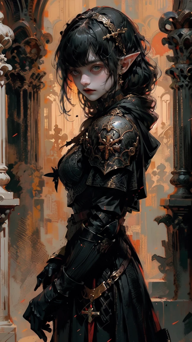 ((best quality)), ((masterpiece)), (detailed), perfect face, a beaituful goddess valkyrie enshrined in armour, grand in scale and intricacy, Bloodborne inspired valkyrie, occult aesthetic, occult, detailed and intricate steampunk and detailed gothic, Very dramatic and cinematic lighting, cosmic horror, grim dark, Red and white with a sense of technology, side-lighting, NSFW, Depicting female characters from ethereal anime in a high-quality anime art style, gothic lolita, beautiful small breasts, full body, whole body, body