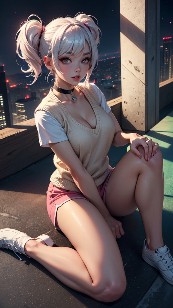 Female swimmers,((very cute and beautiful blonde hair girl)),
(Large breasts:1.4),Saggy breasts,(((very light blonde hair:1.35,Straight hair,Long hair:1.4,Colored inner hair,Ear breathing))),(((Heterochromia:1.5,Eye 1 Blue,Eye 2 Green))),intricate eyes,Beautiful detailed eyes,Symmetrical eyes,((Fat)),(((Lustrous skin:1.5,bright skin: 1.5,skin tanned,Shiny skin,Very shiny skin,Shiny body,plastic glitter skin,exaggerated shiny skin,Illuminated skin, Wet legs))),(spider lower abdomen,Narrow waist,wide-hips,athletic bodies,inflated legs,delicate detailed fingers,Detailed body,Human Hands,(Detailed face)),
Cute,sluttish,Seductive,Erotic,(((NSFW))),
((Onepiece_Swimsuit Magenta,Wearing a dress_Swimsuit Costumes:1.3,Magenta Armor Swimsuit:1.Black bodysuit:1.3 loose socks 1.3 sneakers 1.3)),((Wet clothes,complex costume,intricate clothing)),
(Dynamic Pose:1.0),embarrassed,(Centered,scale to fit the dimensions,thirds rule),
Cyberpunk city by the sea at night, Bright neon sign and dark storm clouds and puddles, Scenery:1.25,
Artistic photography,(Photo taken by SLDR),hight resolution, Sharp Focus, (ultra-detailliert, Extremely detailed), (Photorealistic artwork:1.37),(the Extremely Detailed CG Unity 8K Wallpapers),((Synthwave Background Theme)),(((Vibrant colors))),(Intricate background),(masutepiece),(Best Quality),