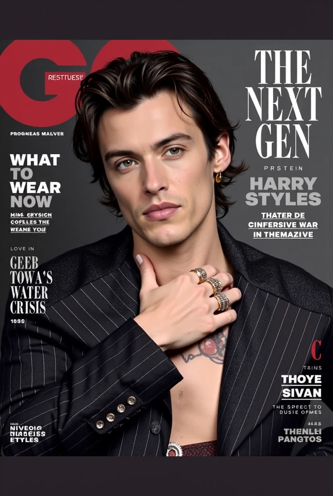 Tom Hardy hot with sunglasses and Tattoos hairy body and pubic male model, Vogue magazine cover, shirtless oily full body and face, , tight underwear, pierce ears, sexy and hairy pubic, (Vogue magazine cover:1.4), best quality, masterpiece, very aesthetic, perfect composition, intricate details, ultra-detailed