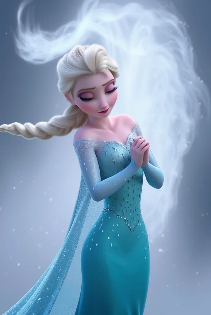 1girl, elsa \(frozen\) sitting by frozen lake, sysdeep_elsa, (single braid), (white_armor), casting, spell, ice, snow, magic_circle, upper body, long hair, worm light, solo, disney, (Back View, from behind:1.4), looking back over shoulder, anime screenshot, source_anime, dramatic composition, cinematic dynamic action scene, vibrant colors, cinematic lighting, dramatic lighting, best quality, masterpiece, very aesthetic, perfect composition, intricate details, ultra-detailed