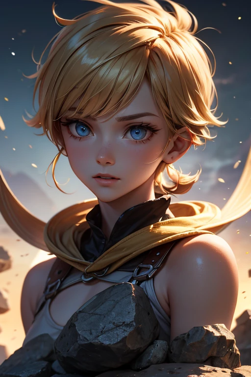 ((masterpiece, high quality, best quality, highres, ultra-detailed, 8k:1.4)), eliza, 1girl, solo, large breasts, serious, closed mouth, dress, cleavage, black dress, sideboob, makeup, halterneck, bob cut, tiara, shawl, snake, hagoromo, ankh, scepter, holding scepter, ((beauty, sexy, fine features)), ultra detailed, dynamic angle, ((hourglass figure)), cinematic light, desert background, global illumination, natural light, cinematic, detailed background, <lora:Eliza-10:1.0>