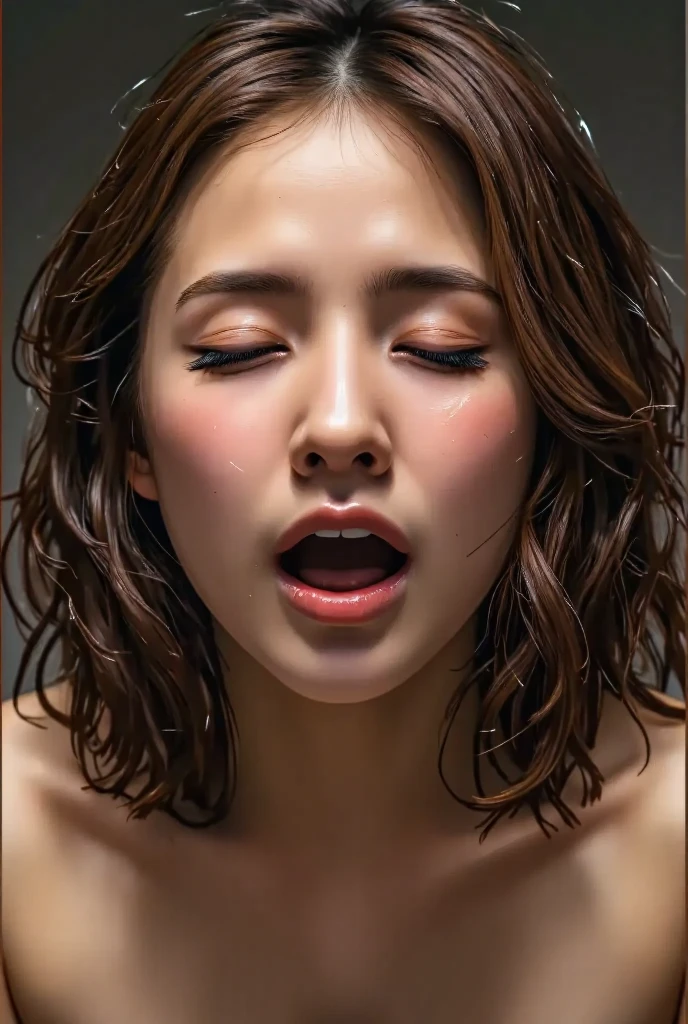 Tabletop,,Award-winning photo, Very detailed, Sharp focus on the eyes, Nose and mouth,Face Focus, Woman with open mouth and closed eyes, blue camisole、Age 35,Black-haired、Symmetrical face,Realistic nostrils、From below angle、length, Narrow C-shaped nostrils Poolside,Under the Parasol,Sweaty skin、Lighting that highlights sweaty skin、((Nose hook))Skin shiny with sweat、Glowing Skin、Sweaty hair,Beautiful Japanese actresses,smile,(Super wet skin)((Super Steam))((Realistic eyelashes with attention to detail))From below,Giving a blowjob,Micro Bikini,((Roll your eyes, Raise your eyebrows, Frowning, , Take the spit, Drooling))