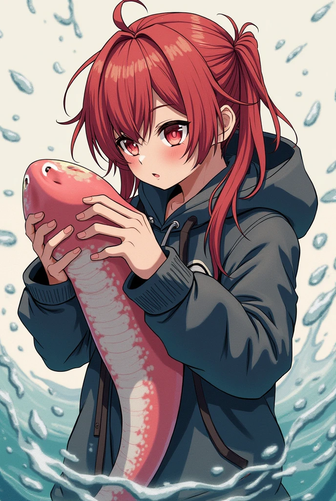 score_9, score_8_up, score_7_up, source_アニメ, sakimiya iruka, red hair, green eyes, one side up, medium hair, green scrunchie, hair ornament, shiny skin, rating_explicit, large breasts, large ass, (micro nipples cover:1.2),(heart pasties:1.2),(nipples peak), dead eyes, expressionless, tears, (sweat:1.3),(steam, heavy breathing), trembling, drooling, head grab, orc, 1man,(huge penis:1.6),(after fellatio:1.3),(Put your dick next to your face:1.3),(cum in mouth, Semen overflowing from the mouth:1.8), (facial, cum on hair:1.3), cum string,(excessive cum), on stage,