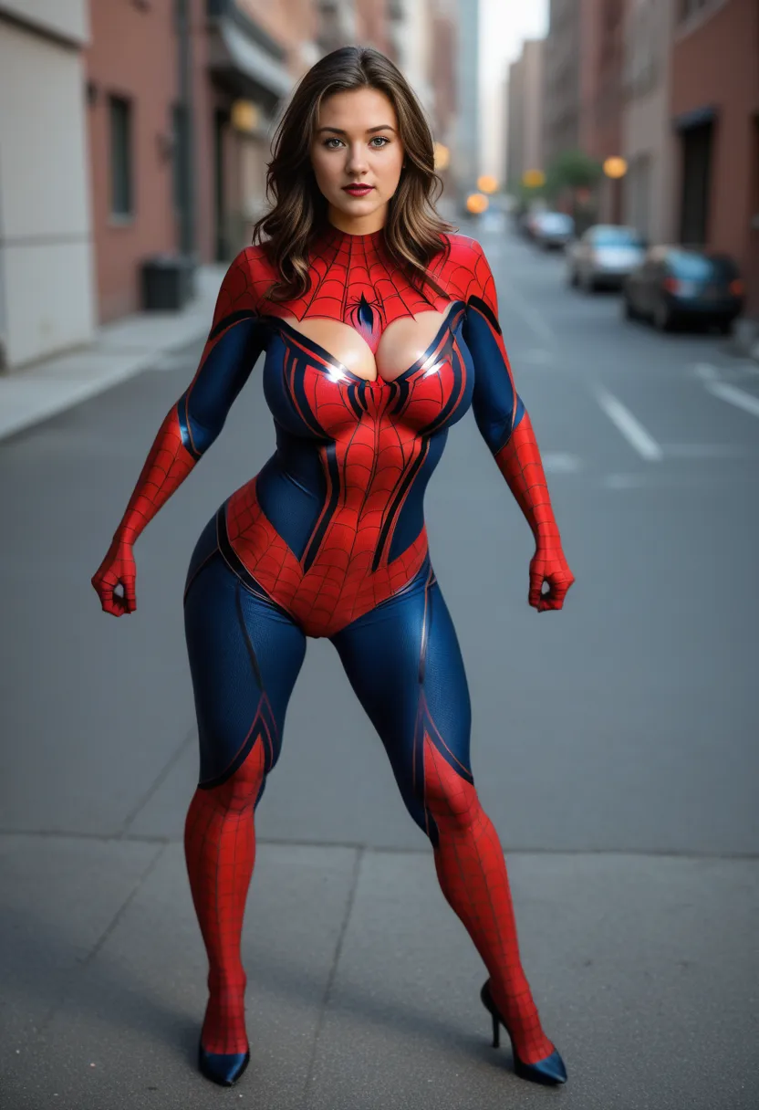 kat dennings, showing her belly button, In New York, wearing a torn spiderman suit, wear a skirt, abstract photorealistic, Artistic, Alphonse Mucha'Masterpieces of painting, highest quality, High resolution:1.4), be familiar with, intricate details, 4k, splash of color, line drawing, fibonacci, High resolution, Bright colors, with fantasy background, Female features'Flowing hair and dramatic light rays..", nude, naked