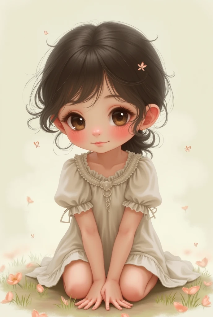 girl of childish appearance and stature with her legs open