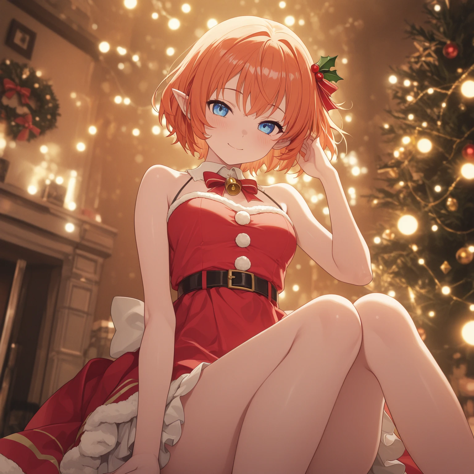 Girl Ranma saotome in a sexy Santa girl outfit
