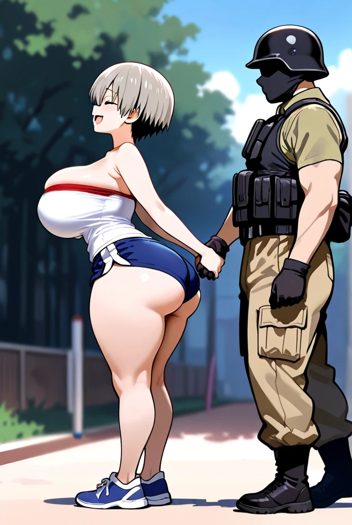 (masterpiece), (beautiful detailed face), (beautiful detailed eyes), (blurry background), (grasses), outdoors,
(1boy), (1boy:green ugly man:1.4), (1boy:gangbang), (1boy:breast grab:1.4), (huge penis), (hug:1.2),
(1girl), (silver hair), (short hair), (ring collar:1.4), (nude:1.4), (1girl:nipples), (midriff), (navel), (topless:1.2), (bottomless:1.2), (pubic hair:1.2), (huge breasts:1.8), (pregnant:0.8), (1girl:transformation:1.4), (girl focus),
vaginal, (clenched teeth), (size difference:1.4), (beautiful detailed face), (beautiful detailed eyes),
(1girl:arms above and behind head), (spread legs:1.2),
(fanny_packing:1.4), suspension, (bsdm), grin, arms up, armpits, huge testicles, rope, chain, (large insertion), (sex), muscular male, (reverse upright straddle), (cum on pussy),
(anklet), (bracelet, chained wrists, shackled hands), (chained ankles), (chained knee),
(onarmor:1.4), (meat shield),