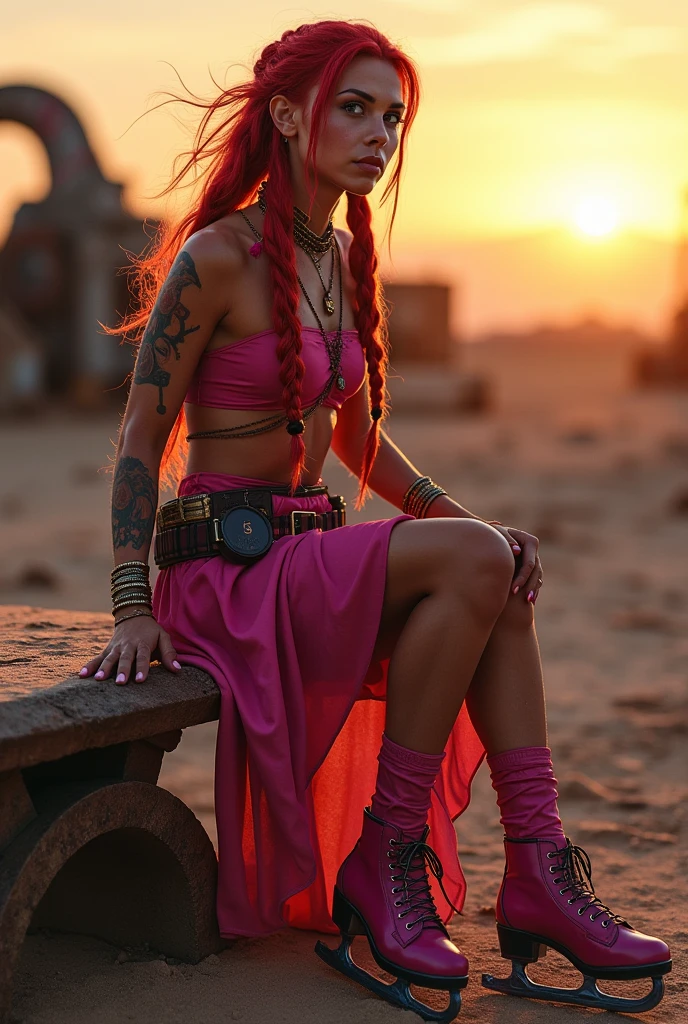 ((Best quality)), ((masterpiece)), (highly detailed:1.3), 3D, arcane style,In the dark and courageous dystopian city of Piltover, plagued by violence and divided into two opposing factions, a young prodigy named Jinx emerges. Having endured unimaginable loss and abandonment, she embraced a life of chaos and destruction. Known for her inventive and explosive abilities, Jinx becomes an icon of rebellion against the oppressive forces that control the city. However, haunted by guilt and battling inner demons, she must confront her past and decide whether to continue on the path of anarchy or seek redemption amid the turmoil. Explore Jinx's journey as she navigates a treacherous world, fighting for survival, unlocking secrets, and discovering the true meaning of her twisted existence, chaos reigns supreme, and at the center of it all is Jinx, the embodiment of unpredictability. Delve deep into Jinx's twisted mind, exploring the origins of his madness and the driving force behind his destructive nature. Unravel the moments that shaped her into the crazed, iconic character we know. Take us on a wild journey through the vibrant streets of Piltover and the shadowy suburb of Zaun as Jinx wreaks havoc with his explosive arsenal. Can redemption find its way into Jinx's fractured soul? Or will she dance forever on the edge of sanity, embracing the chaos that fuels her very existence? Arcane's fate hangs in the balance as Jinx's path intertwines with unlikely allies and formidable enemies. Ignite your imagination and paint a vivid portrait of Jinx's distorted psyche, capturing the essence of her madness and the indomitable spirit that defines it, HDR (High Dynamic Range), Ray Tracing, NVIDIA RTX, Super-Resolution, Unreal 5, Subsurface Scattering, PBR Texturing, Post-processing, Anisotropic Filtering, Depth of Field, Maximum Clarity and Sharpness, Multit Textures