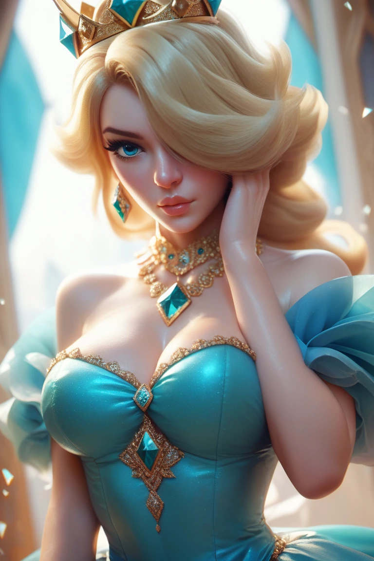 Blonde woman in blue dress sitting on sofa drinking a glass of wine, Look at the camera, Extremely detailed Artgerm, Art germ. anime illustration, Artistic germ style,  High detail, Seductive anime woman, drinking a drink, Style Artgerm, beautiful and seductive anime woman