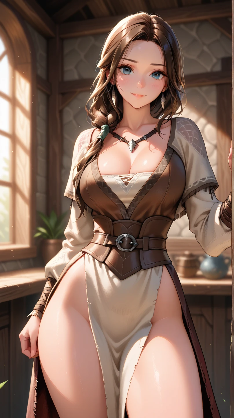 "((short steampunk corse)),((Mexicana peliroja, white skin)),((Twintail)),(1solo),(1 girl view),full_body, 1 girl view,female, young, , 70% nude, (long hair), ((red-light brown hair)), snowflakesdetailed cute anime face, ((pointy_ears, seductive pose, flirty with one eye closed)), (((big_breasts, firm breasts))), (green-brown ligth eyes), random side angle)":(all realistic intricate details)