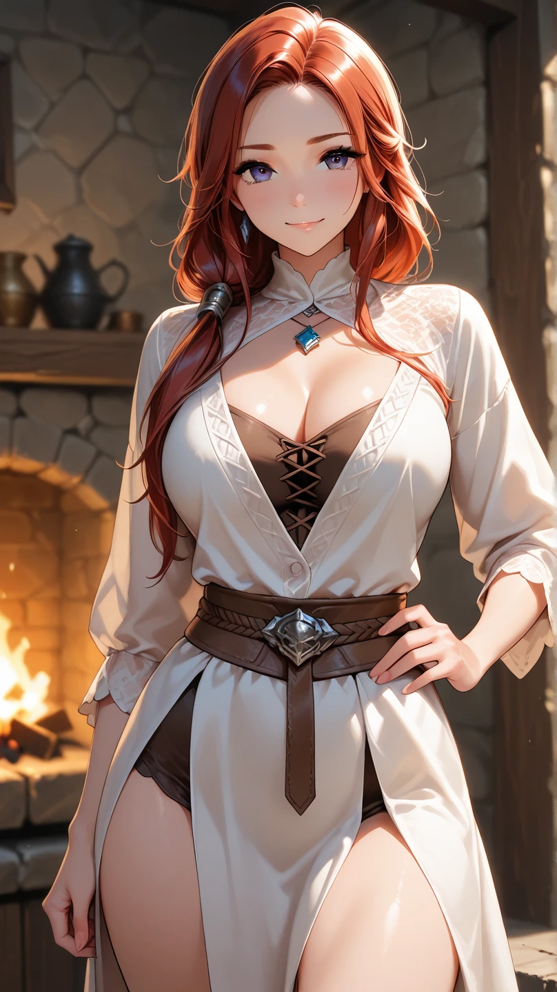 (ultra realistic,32k, masterpiece:1.2),(high detailed skin:1.1),( high quality:1.1),
<lora:ARIEL-V2:0.8>(disdain:1.1),red hair,hair ribbon, Medieval frostbite ridge, icy winds, frozen landscape, home of ice elementals blurry background,,(looking at viewer, standing,:1.1),, huge breast,large breast,<lora:add_detail:0.82>,
(glowwave:1.1),