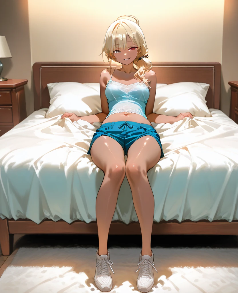 Blonde Asian Futon Panty Shot