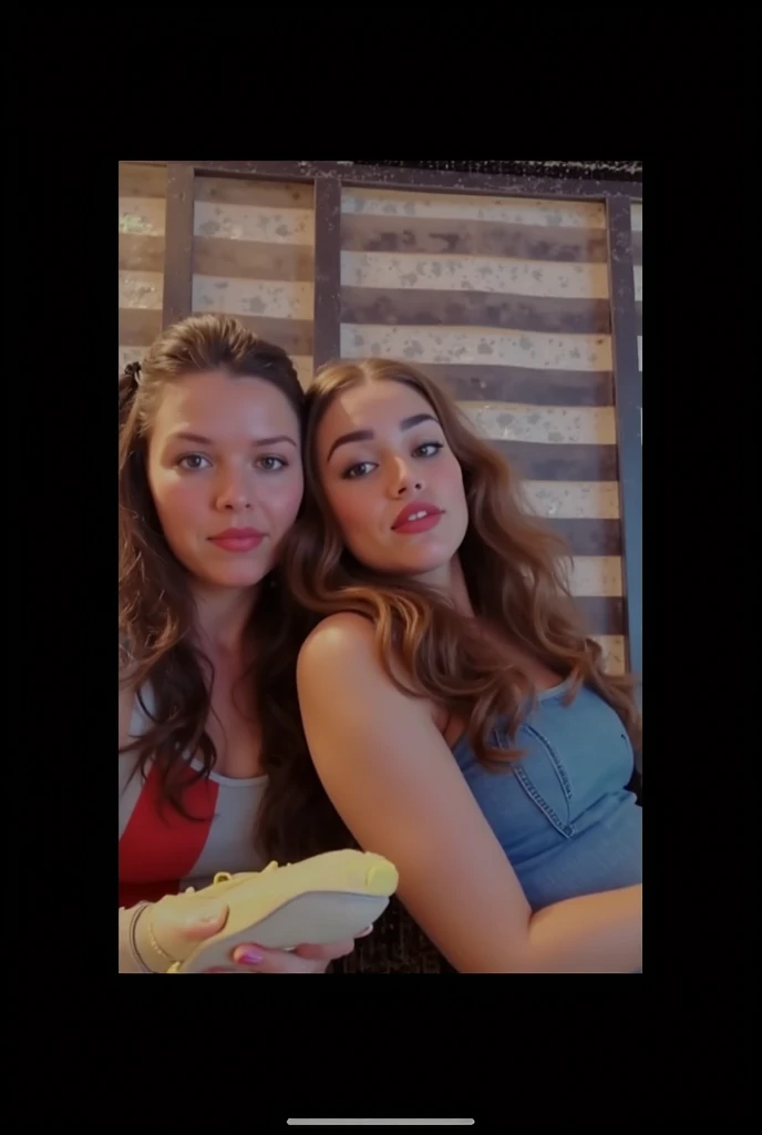 two women taking a selfie in a mirror in a bathroom, bella thorne and megan fox, high quality upload, snapchat photo, mirror selfie, beautiful girls, posing!!, profile image, lana del rey and zoë kravitz, 💋 💄 👠 👗, profile picture, selfie photo, profile pic, two models in the frame, beautiful women, mirror selfie, beautiful girl, big ass, huge ass, bbw, from behind, thick, thick thighs, wide hips, bbw, big , sideboob, giant ass, back view, big butt, round butt, tight underwear, underwear halfway off, underwear taking off, grabbing ass, ass spilling over underwear, too thick for clothes, looking left, leftwards, naked, no clothes, no pants, bikini, ass crack showing