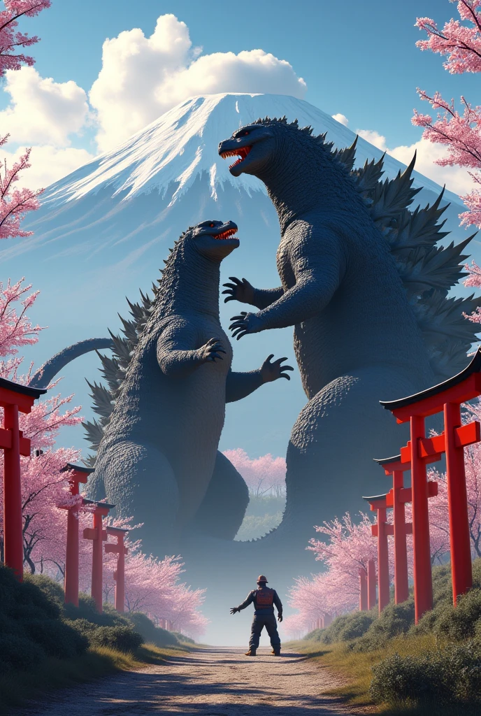 Godzilla practicing kendo