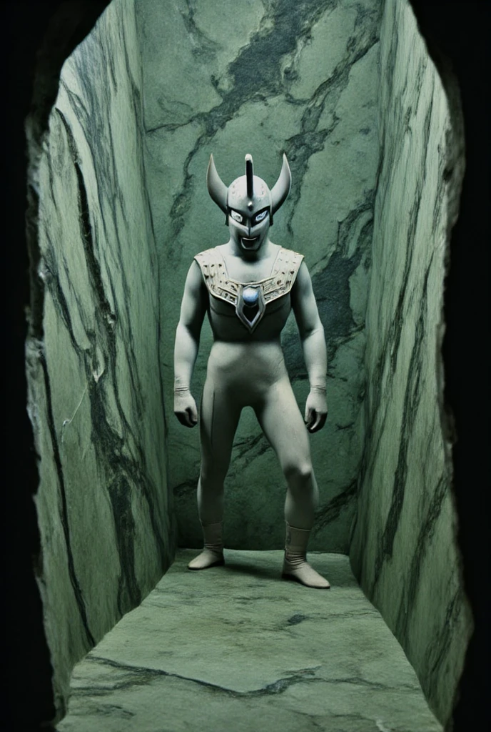 masterpiece, high quality,gay, male nude, NSFW, bdsm, photo realistic, 35mm films,A dark, futuristic laboratory. Ultraman Taro stands naked in the spotlight. His body is bare and tall, skinny with long limbs. flesh skin,human skin,naked body,nude,Only his pectoral muscles are prominent, while his waist and thighs are thin,penis is small,Cables are piercing his body, including his mouth and ears, and they are hanging down from the ceiling,eyes are blackened,"Help me...brother, help me..." he cries as he is unable to move. His body is hairy, he has many old wounds, and small dwarves are watching him from all around.