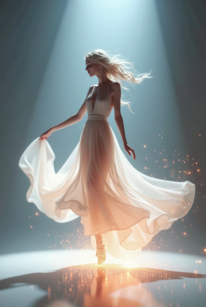 a beautiful supergirl in a luxurious silk dress, extremely detailed face and eyes, long eyelashes, cinched waist, flowing dress, dynamic pose, dramatic lighting, cinematic composition, intricate detail, vibrant colors, photorealistic, 8k, best quality, masterpiece