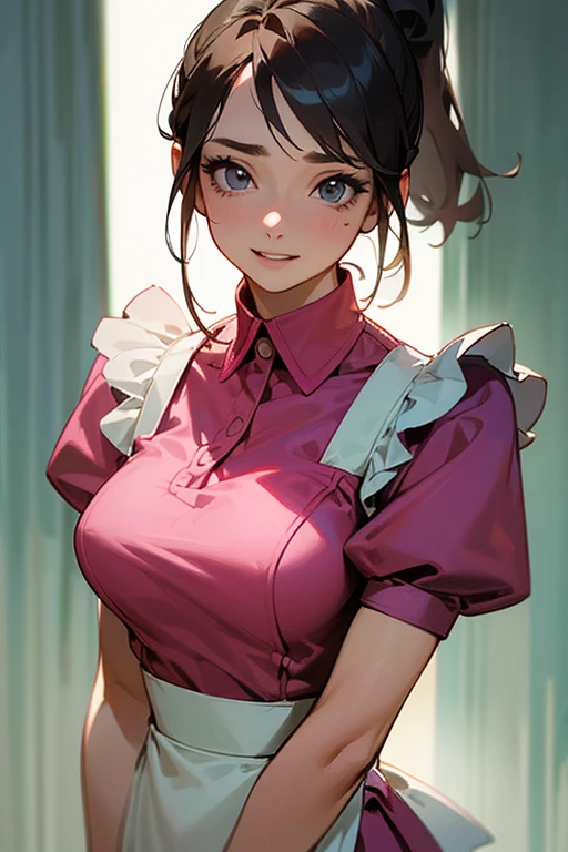 Girl in a nurse costume, big breasts, Pointy nipples