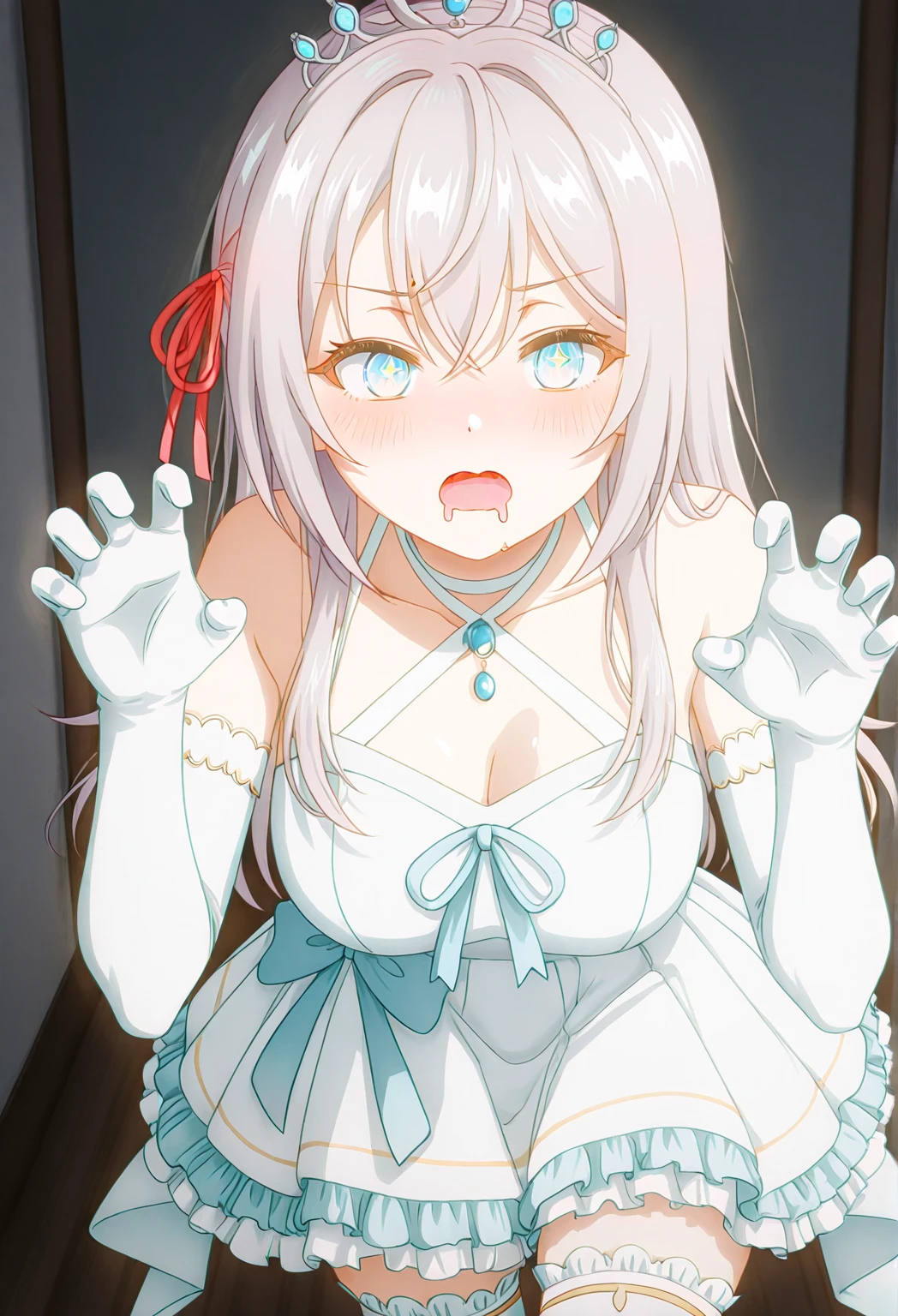 Nsfw,(((1girl,1boy,fellatio),Clothed,kneeling,Upskirt ,(((Realistic White lace panties))), Lawine,alone, sousou no frieren,anime_style, 16 , ,masterpiece ,8k unity wallpaper,anime key visual,highest quality, High resolution, unity 8k wallpaper, (shape:0.8), highly detailed face,highly detailed eye,glowing eyes , shiny skin,fine skin,white skin,dense skin,detailed hair,highly detailed legs,perfect lighting, Detailed CG, (perfect hands, perfect anatomy),High resolution,(Detailed wear ),slender limbs, delicate curves, dainty hands,figure:0.8,