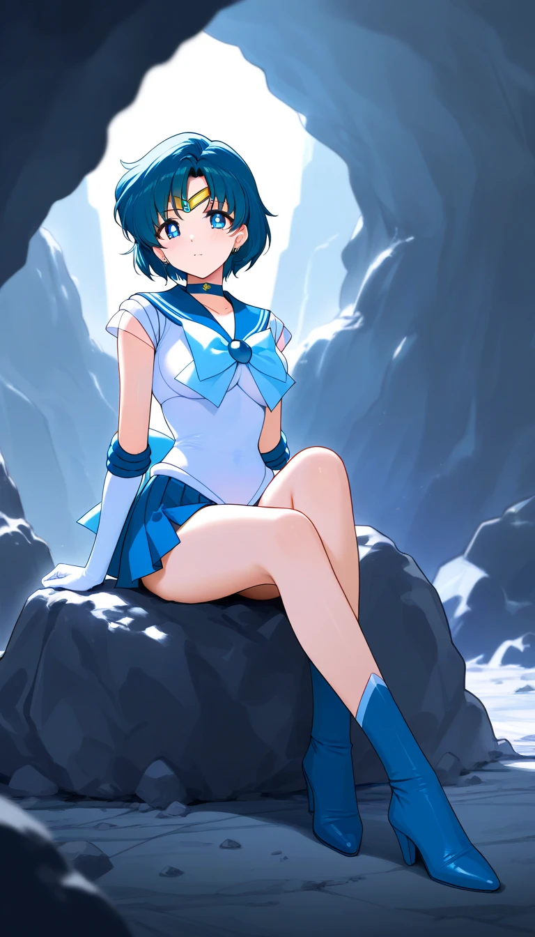 Sailor Mercury Full limbs complete fingers Transformation heroine of justice Enameled White Leotard Enamel Blue Boots Wrinkled boots Enamel White Gloves Enamel Blue Mini Skirt Neat and clean image Enamel Blue Choker Gold decoration Costumes with fancy decorations justice poneyTail semi long hair hair adornments Crying expression Opening Mouth Squinting eyes Jockey Boots thrust out one's hip Open your legs laying on back Full body painting Put your hand on your crotch Underarm is visible Long boots below the knee Raw feet Soaking a large amount of white slime Open your crotch bend knee お漏らし Yellow water flowing from the crotch full of sweat Leotards are wet and skin visible sodden In a dark cave The surroundings are full of white slime, Turbid liquid Pool full of white slime White slime drips from above indulge Countless tentacles around
