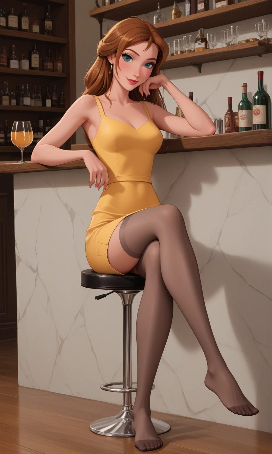 a very realistic woman taking acai berry in a sophisticated place - --auto --s2