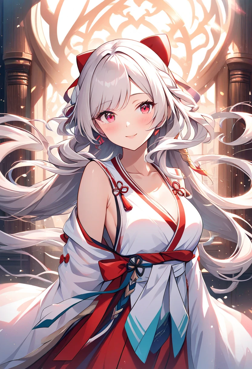 Anime girl with long white hair and red eyes in a night scene, beautiful anime cat girl, white fur fox, Nightcore, very beautiful anime cat girl, anime style 4k, Trending with Art Station Pixiv, anime art wallpaper 8k, anime girl with cat ears, White Cat Girl, anime cat girl, cute anime cat girl