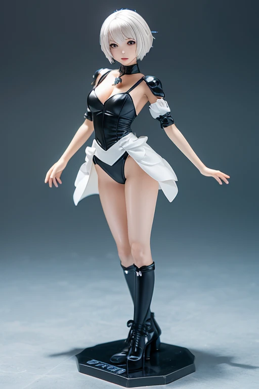 arafed image of a woman ((emma watson)) in (fishnet stockings) and bunny ears, bunny girl, ultrarealistic sweet bunny girl, pop up parade figure, seductive anime girl, playboy bunny, anime figure, anime figurine, with long floppy rabbit ears, seductive. highly detailed, aoshima chiho, ( highly detailed figure ), pvc figurine, with bunny ears