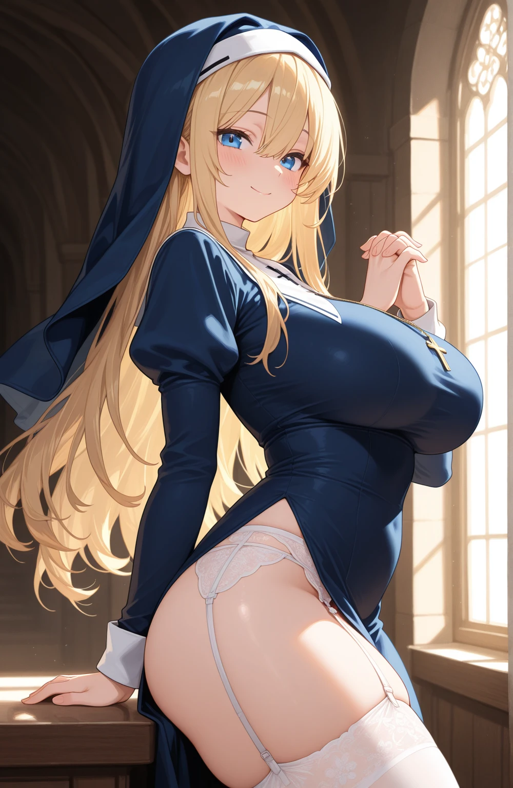 4K 、kawii、nsfw、nude、16years old 、vaginal,sex 、woman on top 、spread pussy、trembling 、bottomless、on back、drunken eyes 、black kneehighs、large breasts、vulgarity 、pussy juice 、on the bed、from below pussy、spread legs、black elbow gloves、spread legasturbation、sweat、heart shaped pupils、steam、blonde hair、long hair 、trembling、tia(nikke)