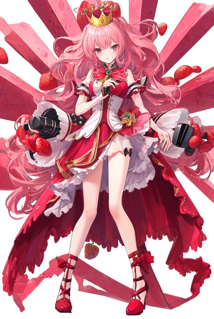 AnimeMoomin、Onion head、girl、Pink breast ribbon、Red clothes、High heels