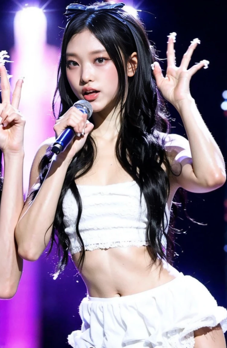 Hold the microphone with your left hand