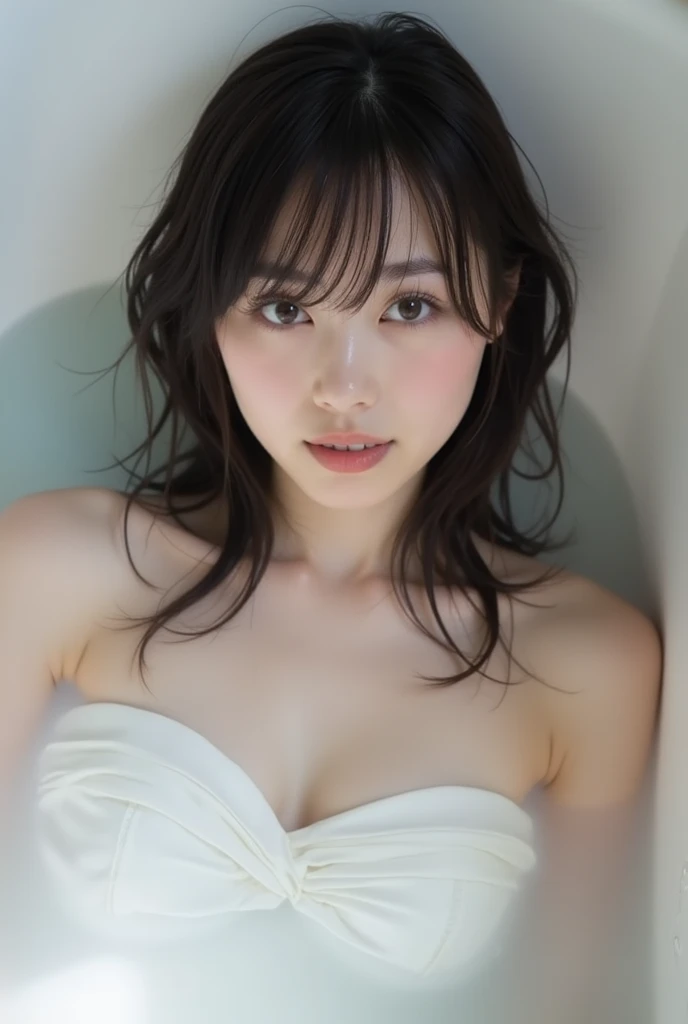 ((Hair shiny with smelly oil、small breast、Showing dark armpits、sweaty))、(naked:1.3)pubic hair、field