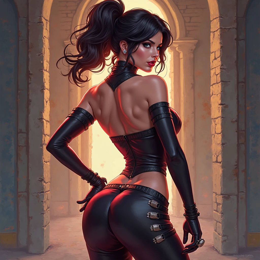 intricate detailed catwoman, asian woman, gothic style, dark fantasy, feline features, pointed ears, sharp claws, flowing raven hair, piercing eyes, alluring expression, dramatic lighting, moody atmosphere, (best quality,8k,highres,masterpiece:1.2),photorealistic,ultra-detailed,vibrant colors,cinematic lighting, with a long cat tail from her ass, haired pussy

