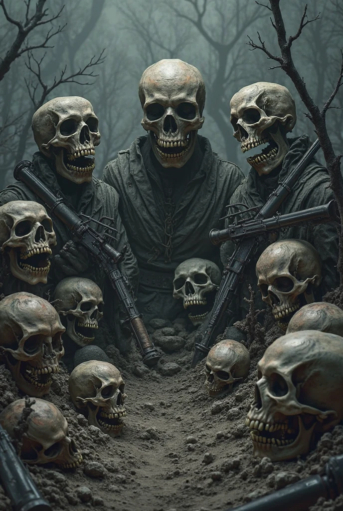 impactful paint of a zombie army <lora:Misty_Vintage:0.8>, highly detailed, 8k, sharp, professional, clear, high contrast, high saturated, , vivid deep blacks, crystal clear