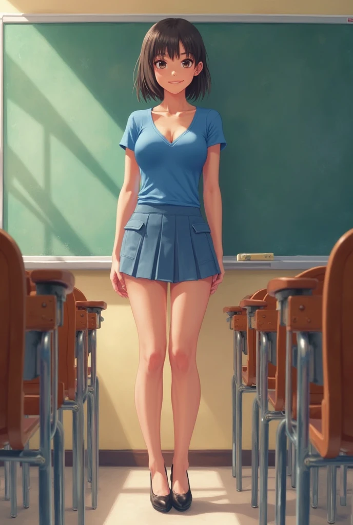 A 30 year old female teacher BREAK (completely nude:1.2), (naked:1.2) standing in front of a classroom BREAK (full body view, front shot, full body in scene) The children are sitting at a table, absorbed in an educational activity, their smiling faces radiate curiosity and joy. The teacher&#39;s warm and caring demeanor is evident in the way she interacts with the children., make learning an enjoyable experience for them. The overall scene radiates a feeling of warmth., comfort, and learn in the best possible environment. The classroom was full of students., Looking forward, ‎Class,, Masterpiece of the best quality，4k，8k，high quality，high resolution,enjoy, (masterpiece)), (super detailed), Top quality, high quality, High resolution, (Complete anatomy), authentic skin texture, super fine illustration, an extremely cute and beautiful 30 year old teacher standing in front of the kids BREAK (completely nude:1.2), (naked:1.2) highly detailed beautiful face and eyes, (masterpiece:1.2), (best quality:1.2), very precise detailed (long distance shot, (perfect anatomy), perfect five fingers, beautiful detailed short hair

