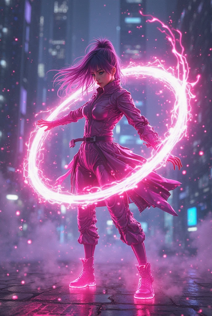 <lora:XL_Weapon_Dual_Swords_-_By_HailoKnight>,Dual Swords,(full bdoy:1.2),1girl,lightning swords,