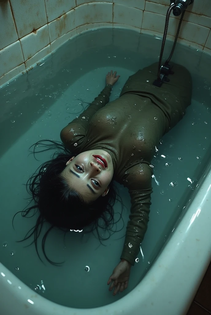 young adult chinese woman,blue hair,(underwater, air bubbles,floating hair:1.3),sad,worried,eyes wide,forehead crinkled,swimming pool, tiled floor,
nude,naked,scarf,,
<lora:Water_Nymphs_Swimming_Underwater:0.8>,<lora:metalstocks2-03:1>,metalstocks,1girl,sitting,collar,gagged