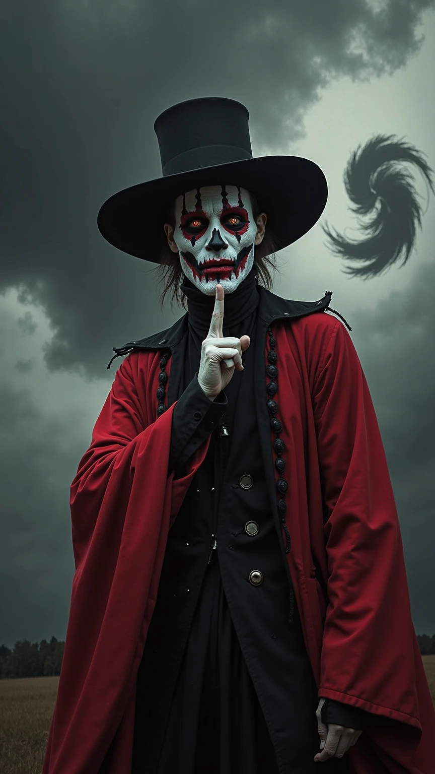 The jester gazes into a broken or distorted mirror, showing that he does not recognize himself. Purple lighting enhances the scene.