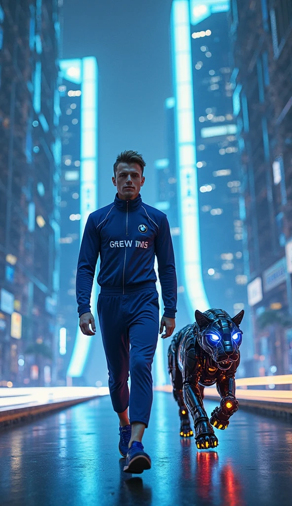 cyber punk.smart.boy with cat .4k ultra