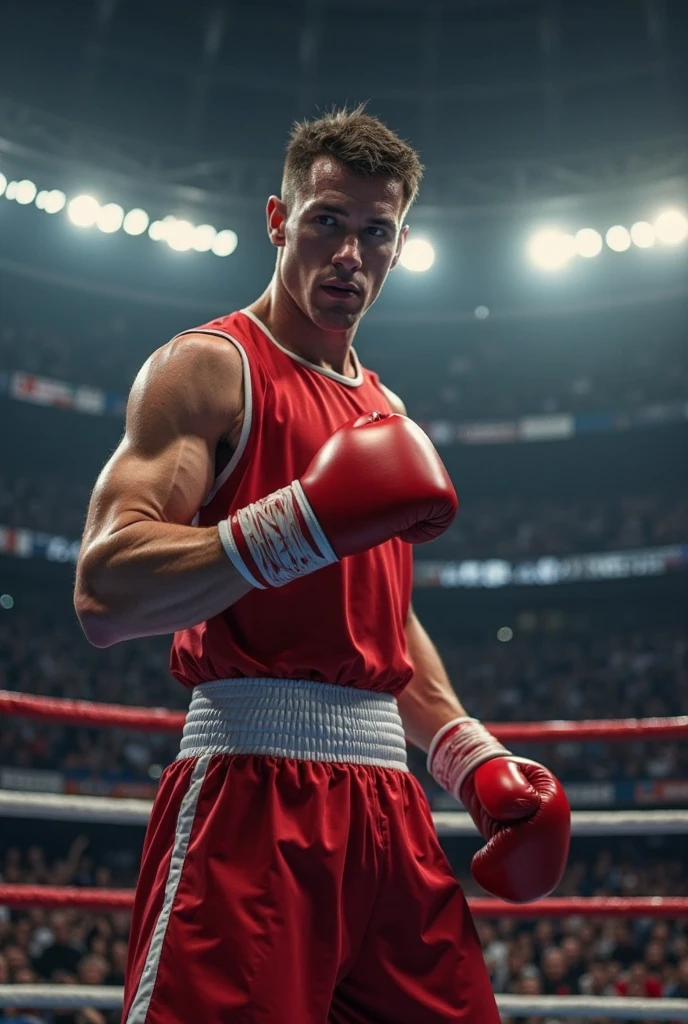 there is a boxing ring with a boxing ring in the middle, in a boxing ring, boxing ring, Video game screenshots, boxing, boxing match, fight scene, Unreal Engine. retro movie stills, battle scenes in, movie opening shot, fight scene, Or is it from real people?, 《Fight Club》scenes in