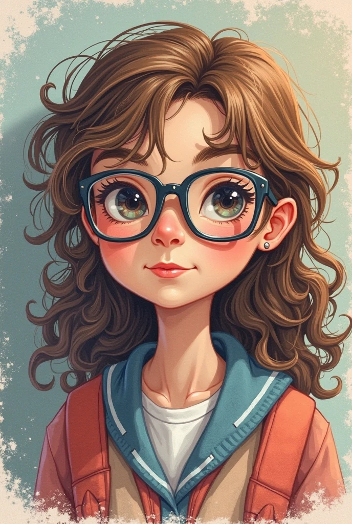 artistic photography (((fisheye))) 35mm,1beautiful nerd girl,white t-shirt with children's drawing,in a nerdy room,minimalist,pastel colors