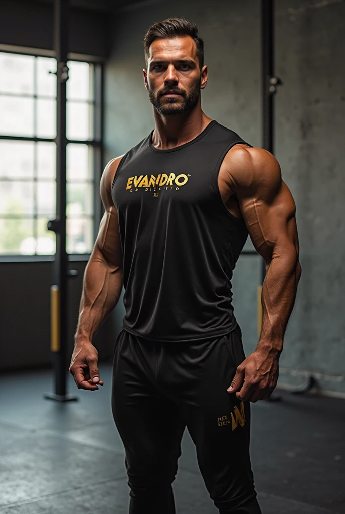 CREATE A BODYBUILDER WITH A SHIRT THAT SAYS TITANFENIX