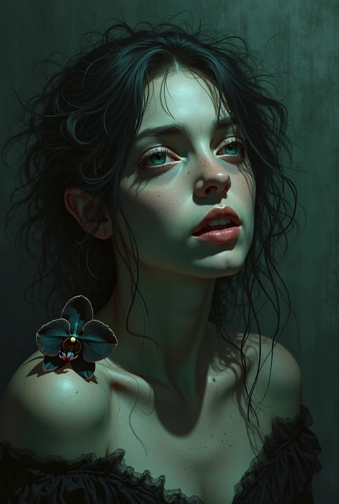 (solo, full body photo), (haze, fog, mist:1.3), chiaroscuro, best quality, photorealistic, 1 merman, (24yo:1.2), redhead, long dark purple hair highly detailed, 1700'S, digital photography, art by artgerm and ruan jia and greg rutkowski surreal painting gold butterfly filigree, broken glass, (masterpiece, sidelighting, finely detailed Fashionable eyes: 1.2) (perfect oval large eyes that gazes at the viewer), beautiful detailed face, blue gorgeous perfect eyes, (slightly curl hair), (attractive young man:1.3), (thick amazing hair), (seductive:1.1), (blushing:1.1), nake, full body
