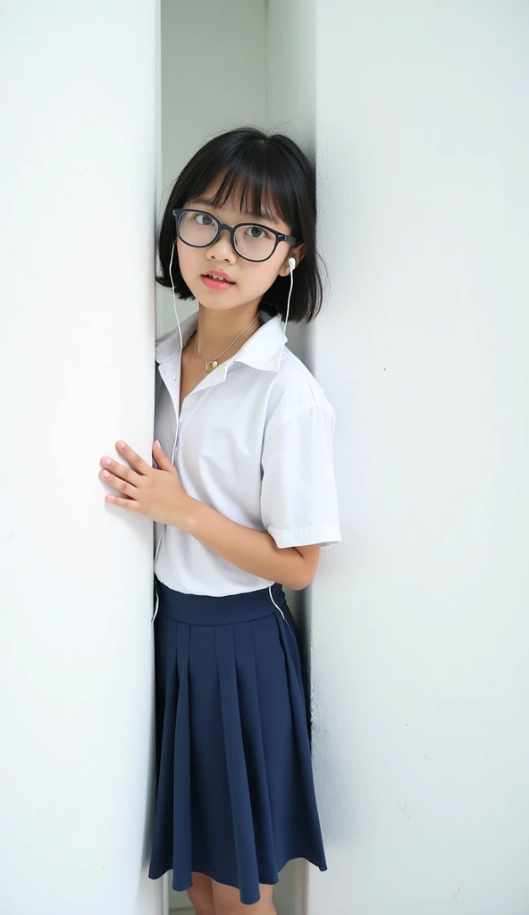 myanmar school girl in the class, ((standing and showing off pubic hair)), wide spread legs, blouse, id card, squatting, (((glasses, braid))), hair up,myanmar .see pussy.open.without clothes.small breasts.open lge.
