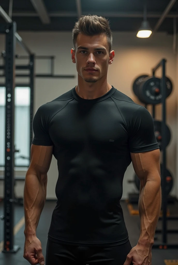 Masterpiece, Best quality, Solo,European Man,He is 18 years old.,Young face,Wear glasses,background is Black brick wall with dim lights, skinny boy body, muscle body,sport body, big muscle, Handsome face,Golden Feather Hair Color,Natural eyes, athletic physique, slender, no body hair, He was wearing tight Metal Black Calvin Klein underwear and curved legs., perfect , male , correct male scrotum, perfect scrotum, male structure, short detailed hair, Sexy guy, looking at viewer, standing,highest detail, superior quality, natural lighting, beautiful, sexy, correct anatomy, good composition, man focus,amazing composition, front view, HDR, volumetric lighting, ultra quality, elegant,vpl,the middle of the picture
