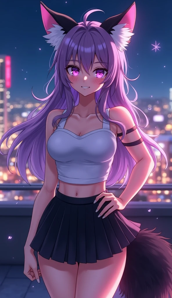 A hot anime girl with big boobs