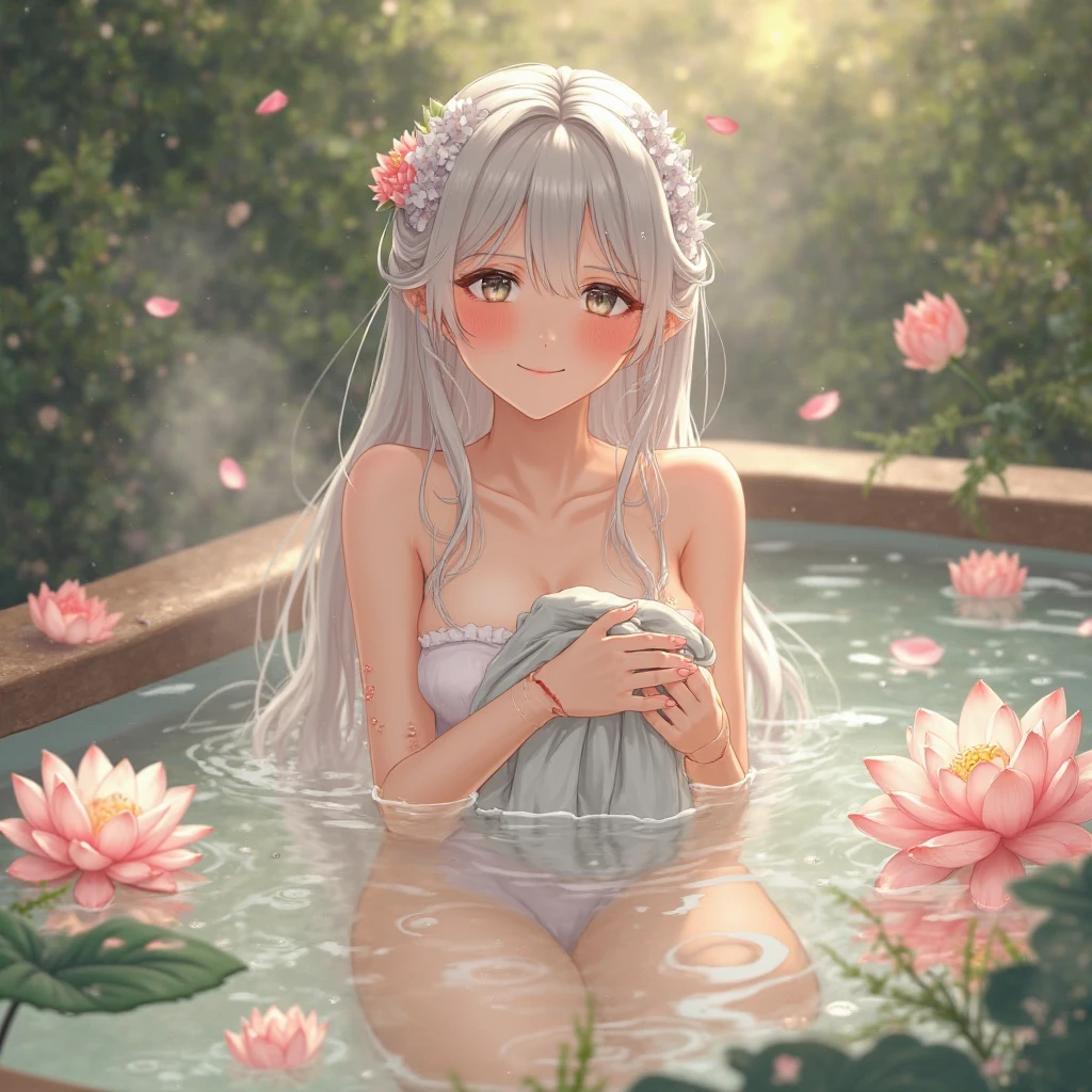 Best Quality, (cute petit girl:1.3), flat chest,Beautiful pink eyes,Lori,(Cuteness beyond limits),(naked girl),is crying,Hands tied in the basement,Only the crotch is wet