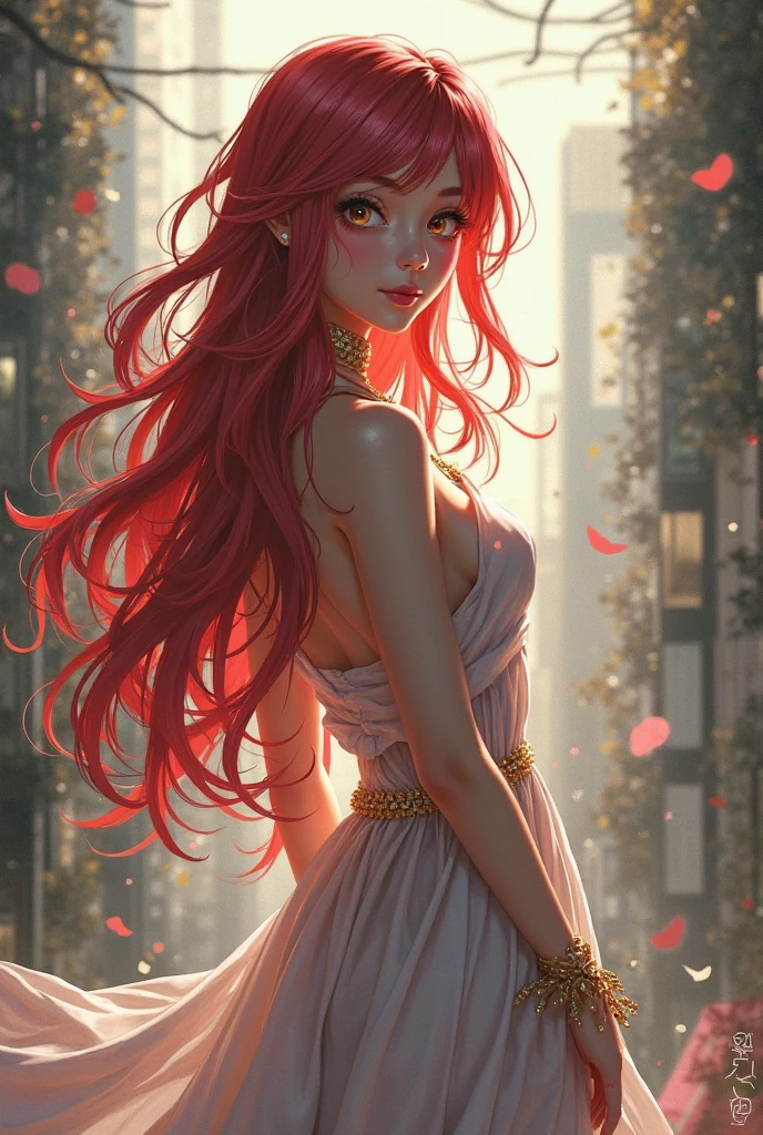 zPDXLrl,score_9, score_8_up, score_7_up, A hyper realistic ultra detailed photo of beautiful woman,
themed long hair ,
red hair,
ultrarealistic, cute, petite body, perky boobs,
<lora:perfect-eyes:0.8> eyes, perfecteyes,
from side ,
upper body ,
looking at viewer,
innocence ,
walking ,
1950's Halter Neck Swing Dress themed setting, detailed and intricate environment, detailed outfit,
hands hidden, dynamic weather,
