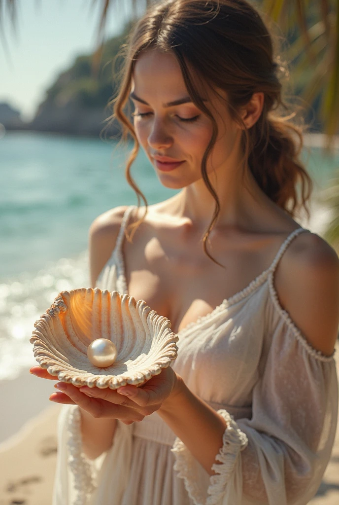 (chef-d&#39;artwork:1.2, best quality), (real picture, intricate details), (dans la mer, 1fille tahitienne, longs cheveux nage sous l'eau), (her half-open and sexy blouse partly reveals her breasts), (ses tétons pointent sous le tissus), (elle a un sourire coquin avec des yeux parfaits:1.2), (de minuscules bulles d'air s'échappent de sa bouche), 8k