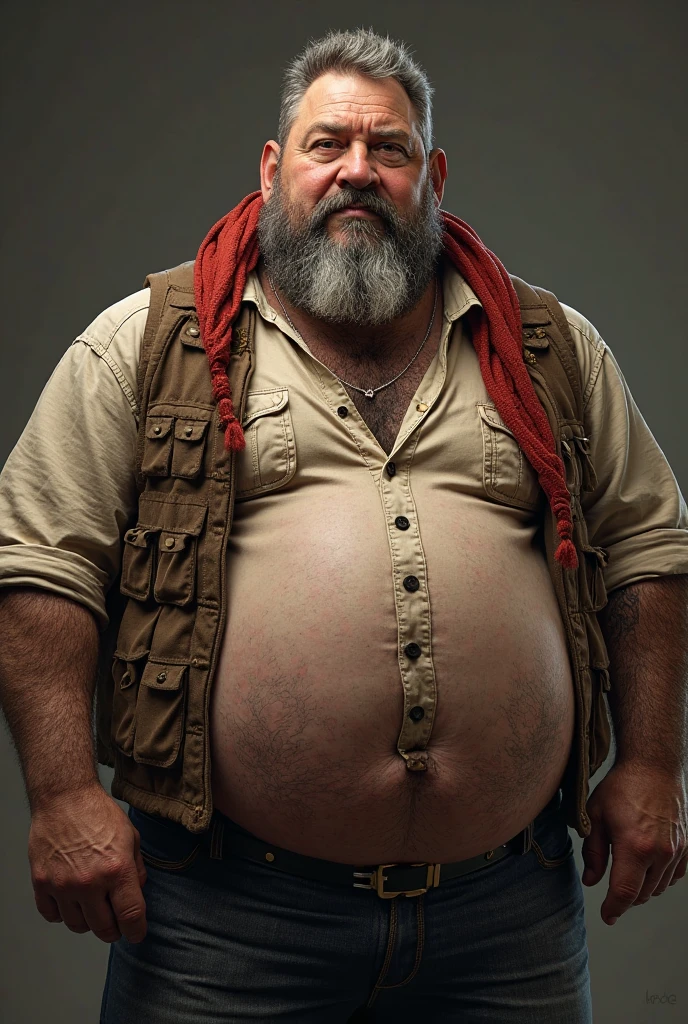 Make a fat old man with his dick out