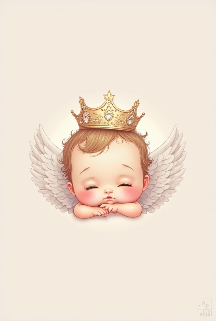Crea un niño cun una corona brillando con la palabra Babyñoño