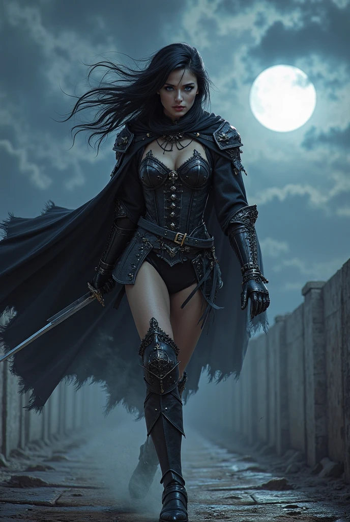 Evil female monsters appearing in special effects heroes, too beautiful, special weapons, realistic depiction, ultra-high resolution, fantasy world, full-face mask